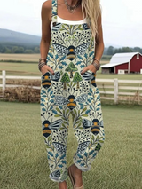 Savannah Vintage Floral Jumpsuit – Breathable Linen Blend with Relaxed Fit 3