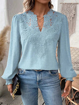 Savannah White Blouse – Intricate Lace Design with Flattering V-Neckline 2