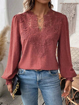 Savannah White Blouse – Intricate Lace Design with Flattering V-Neckline 3