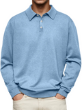 Daren Men’s Polo Shirt – Long Sleeve with Button Closure