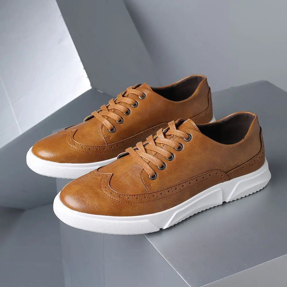 Dimitri Men’s Dress Shoes – Leather Wingtip Brogue Style