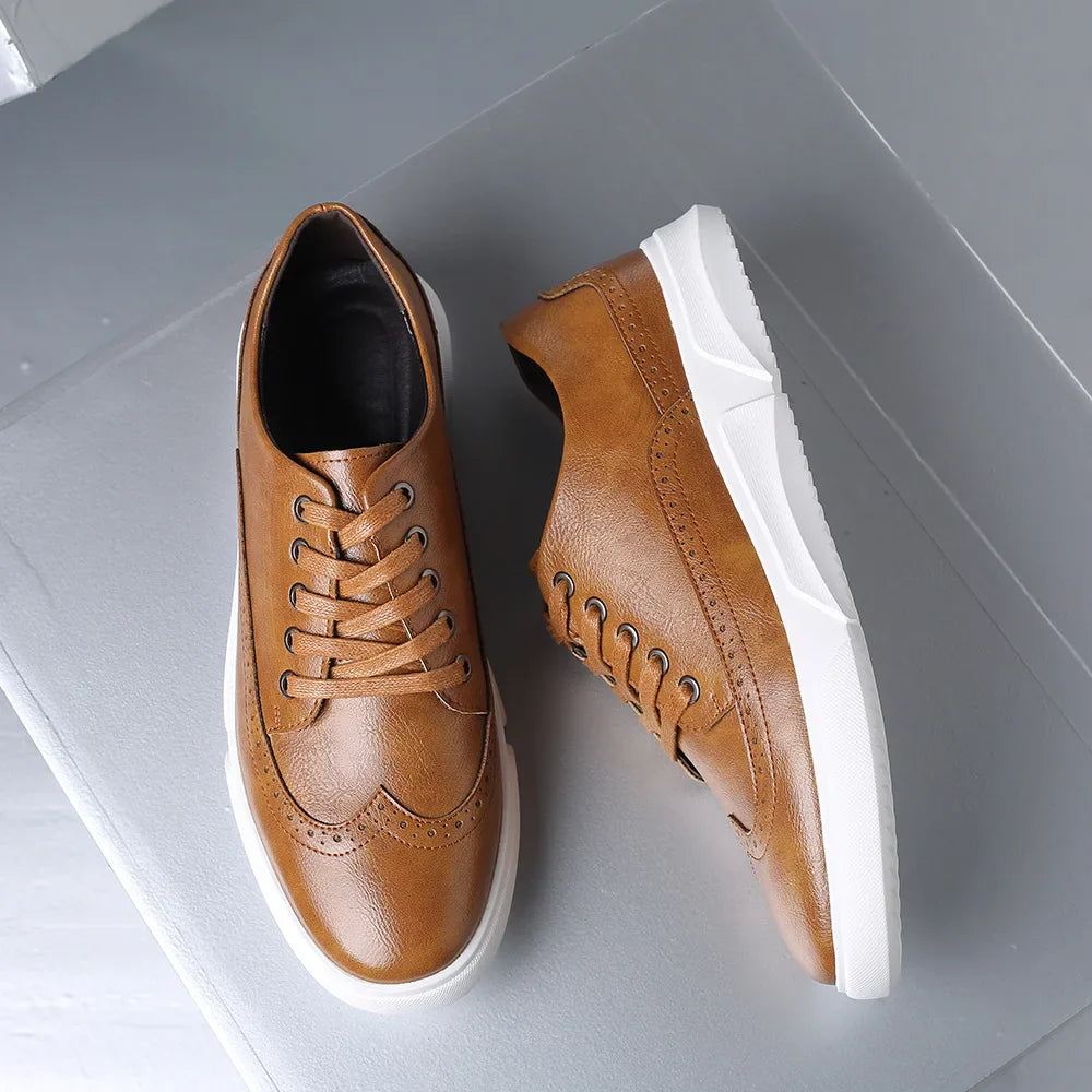 Dimitri Men’s Dress Shoes – Leather Wingtip Brogue Style