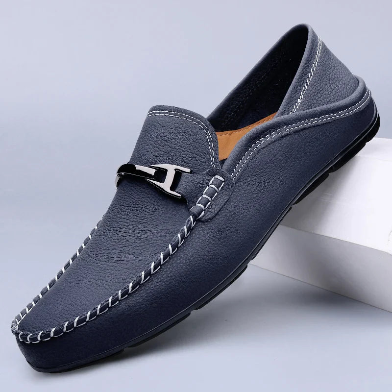 Stanley Men’s Leather Loafers – Cushioned Slip-On Shoes