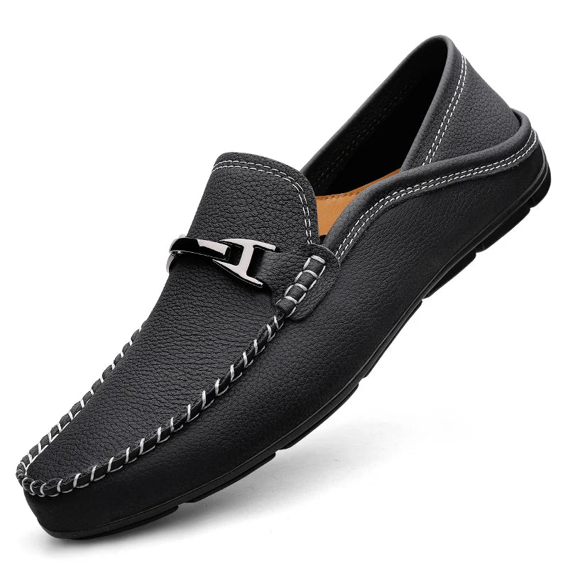 Stanley Men’s Leather Loafers – Cushioned Slip-On Shoes