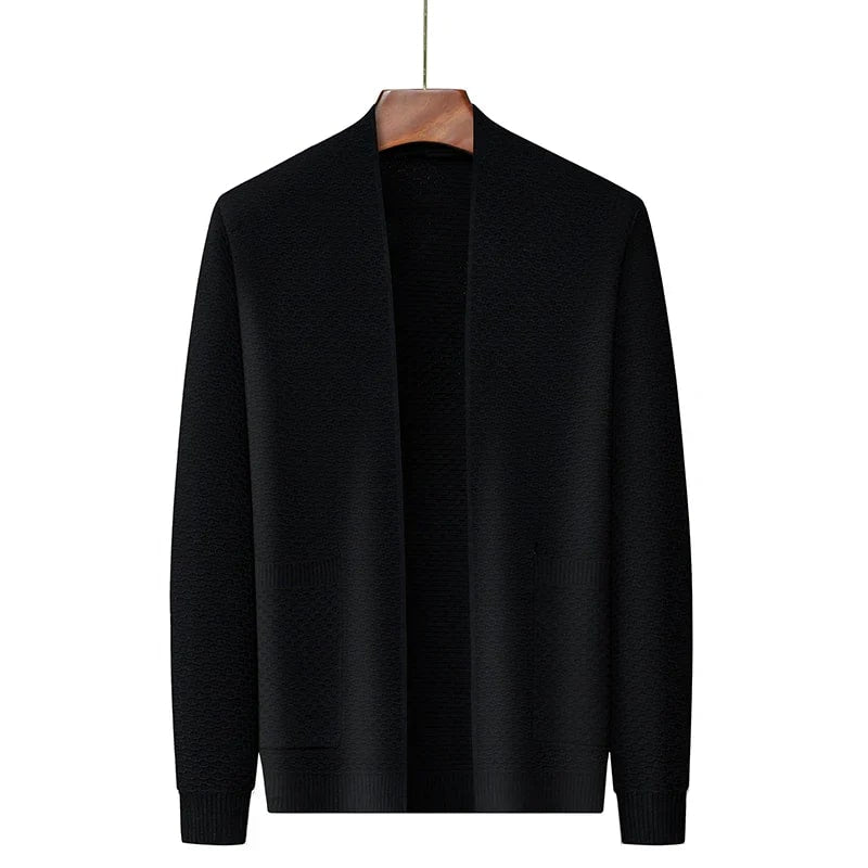 Inigo Men’s Jacquard Knit Cardigan – Soft Touch Embossed Cotton Cardigan