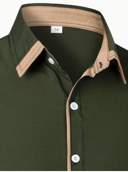 Noel Contrast Trim Shirt – Sleek Slim-Fit Button-Up