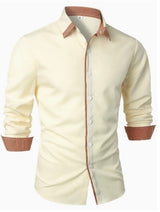 Noel Contrast Trim Shirt – Sleek Slim-Fit Button-Up