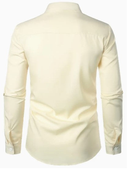 Noel Contrast Trim Shirt – Sleek Slim-Fit Button-Up