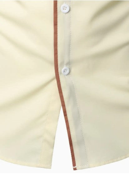 Noel Contrast Trim Shirt – Sleek Slim-Fit Button-Up