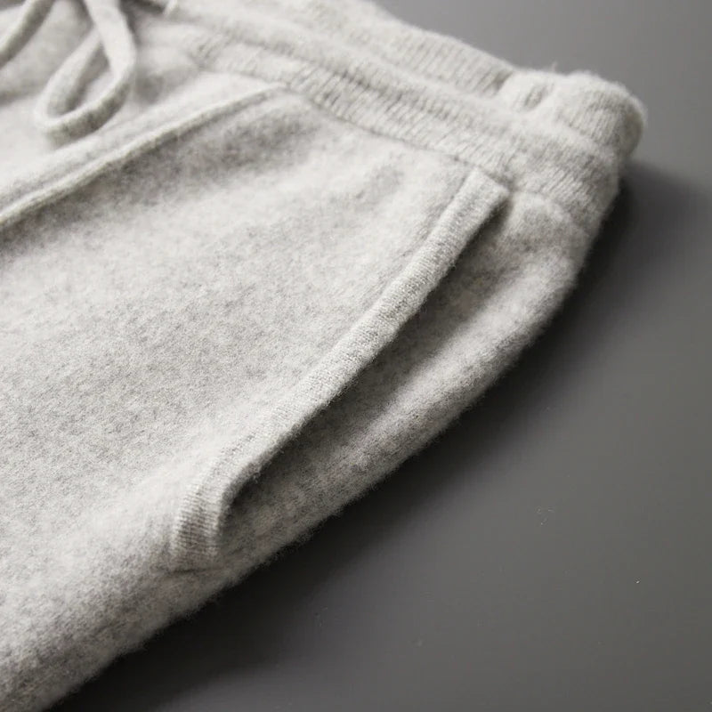 Marco Men’s Cashmere Trousers – Tailored Fit with Adjustable Drawstring