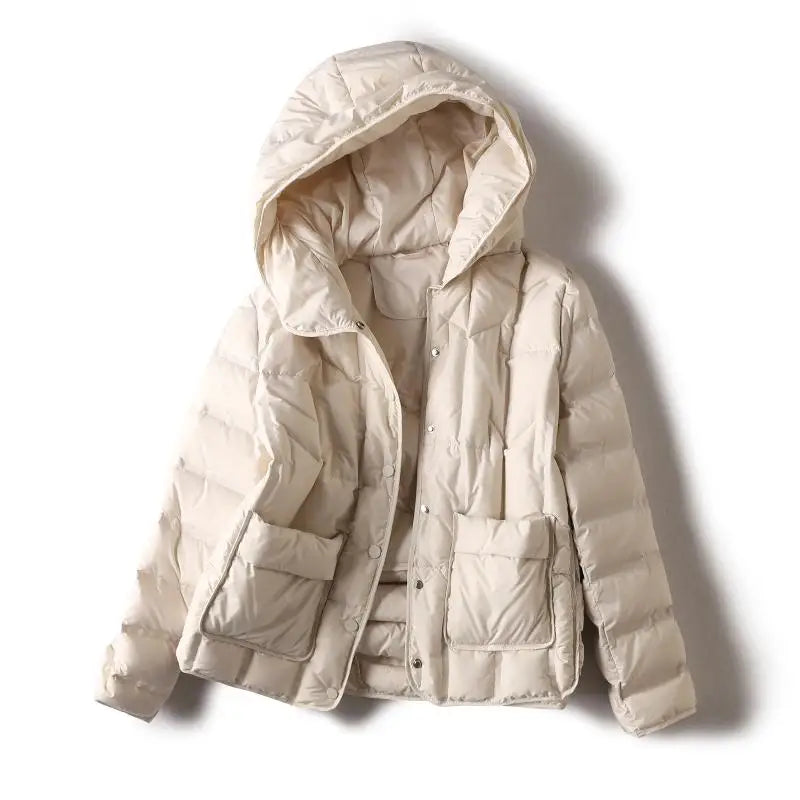 Lindy Women’s Duck Down Jacket – Ultralight Warmth with Adjustable Hood