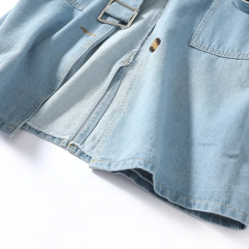 Zane Belted Denim Coat