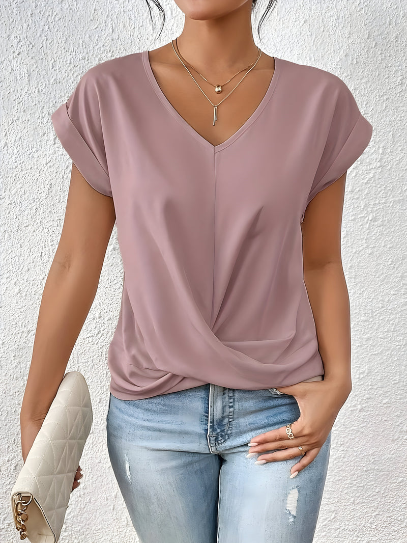 Seattle Women's Top – Soft Stretch Fabric with Flattering Twist Front Design 0