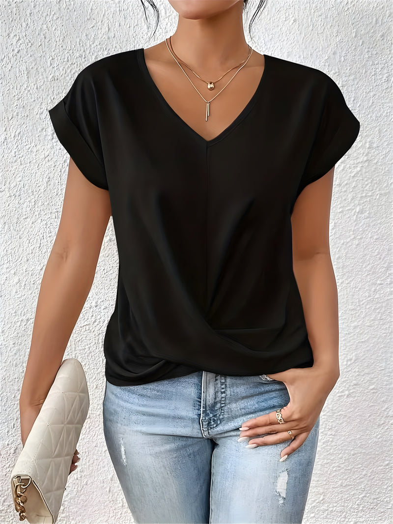 Seattle Women's Top – Soft Stretch Fabric with Flattering Twist Front Design 1