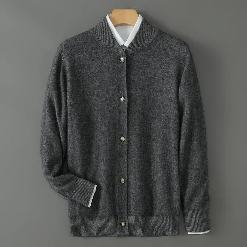 Frostan Men’s Cashmere Cardigan – Lightweight Brushed Knit with Button-Up Design