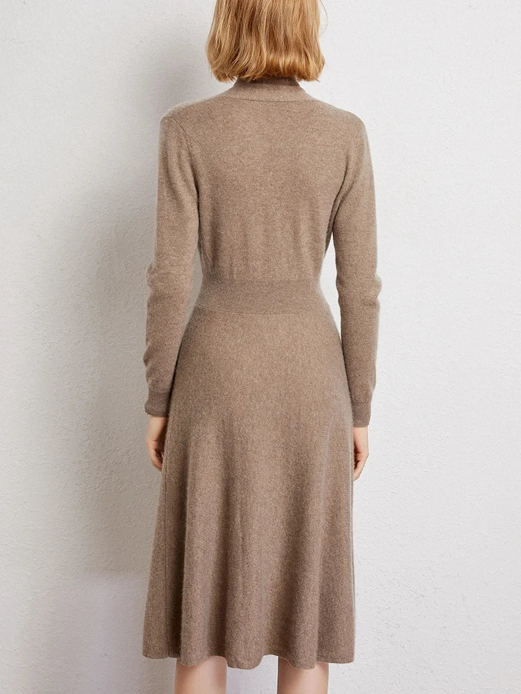 Geneva Cashmere V-Neck Wrap Dress