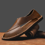 Luca Calfskin Crossover Sandal – Elevated Leather Sandals for Effortless Summer Wear