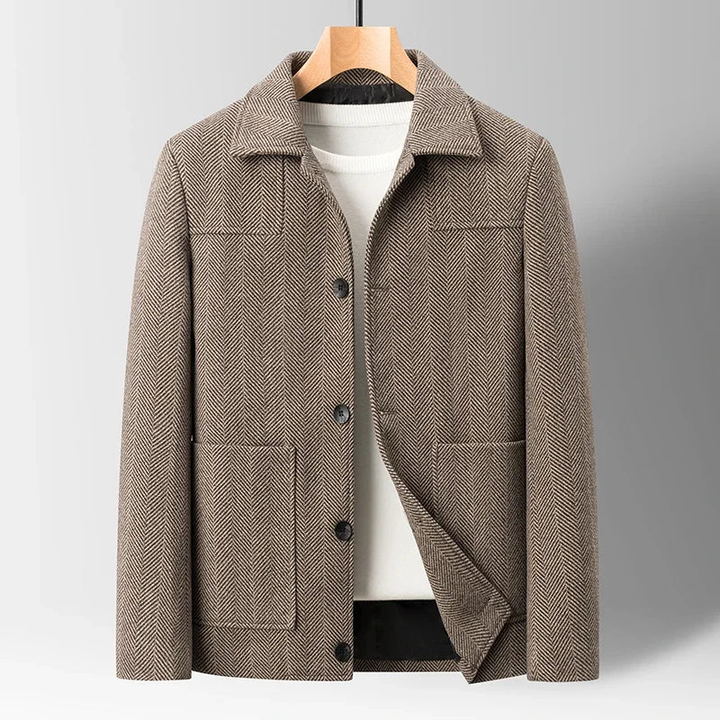 Blake Herringbone Wool Coat - Tailored Fit & Premium Warmth