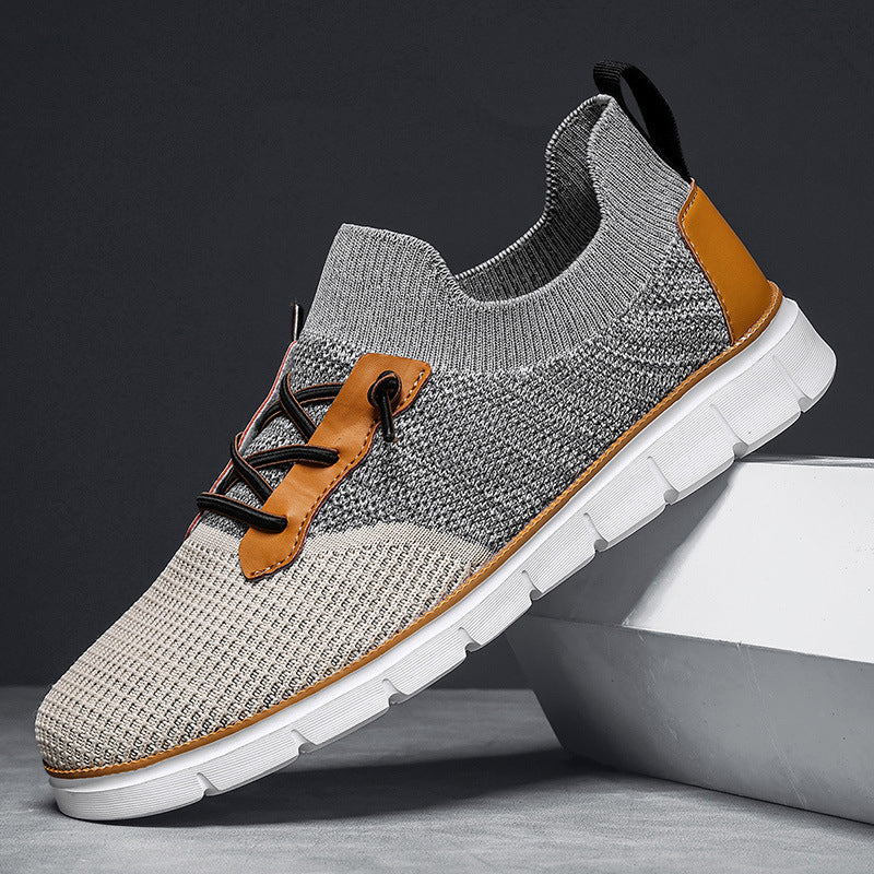 Sierra Breathable Knit Slip-On Sneakers – Cushioned Comfort with Leather Accents 0