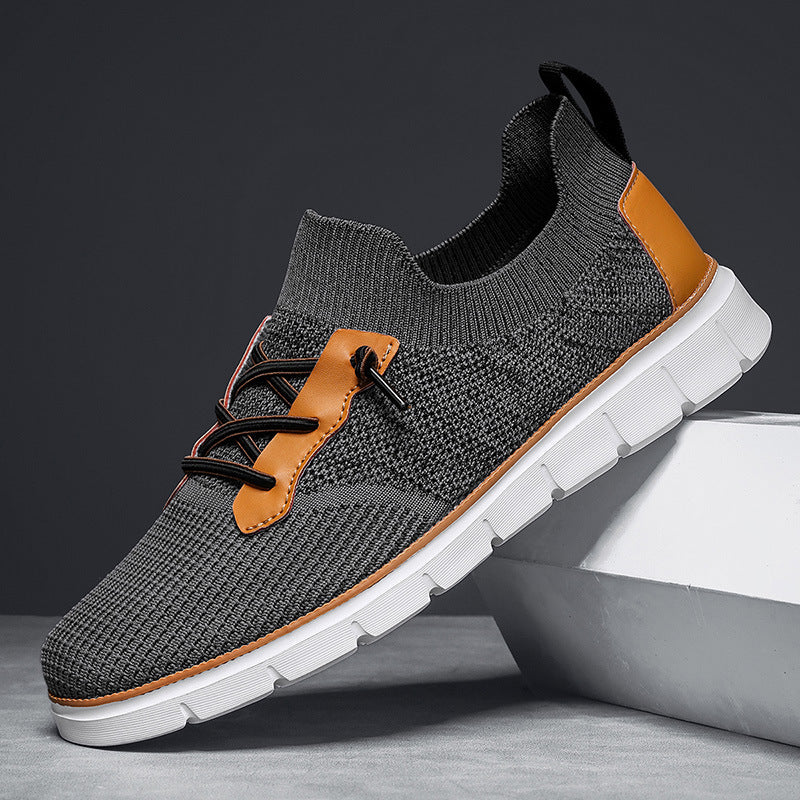 Sierra Breathable Knit Slip-On Sneakers – Cushioned Comfort with Leather Accents 1