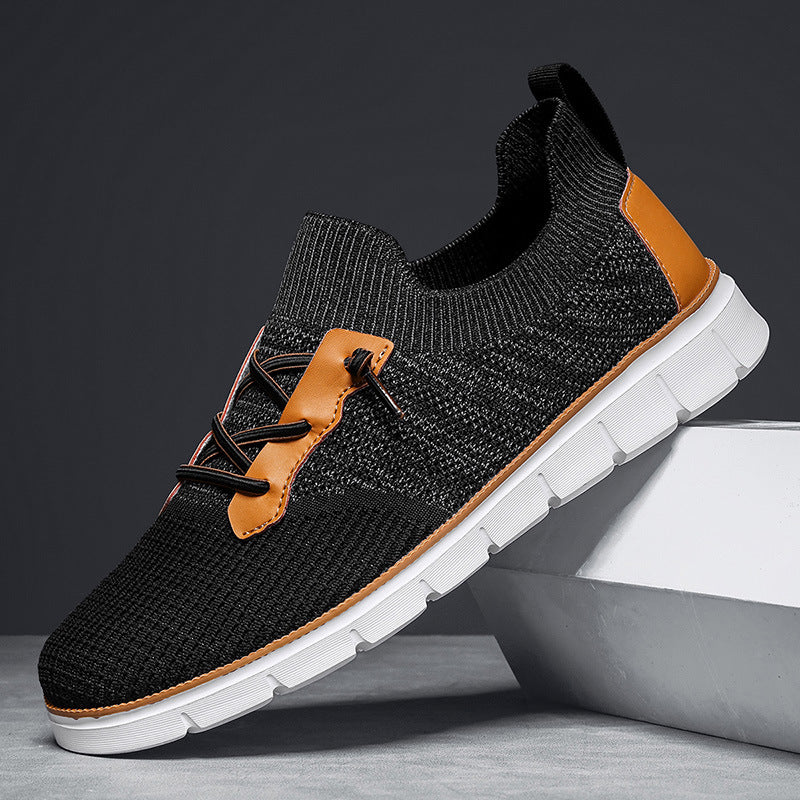 Sierra Breathable Knit Slip-On Sneakers – Cushioned Comfort with Leather Accents 2