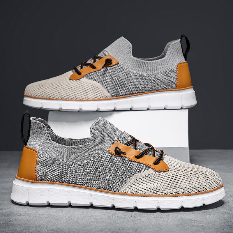 Sierra Breathable Knit Slip-On Sneakers – Cushioned Comfort with Leather Accents 4
