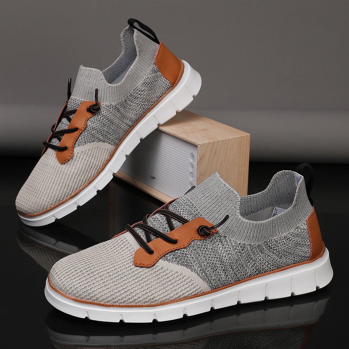 Sierra Breathable Knit Slip-On Sneakers – Cushioned Comfort with Leather Accents 6