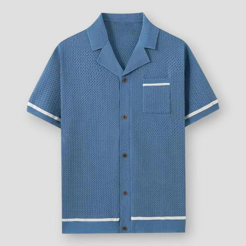 Riley Hollow Knit Lightweight Polo