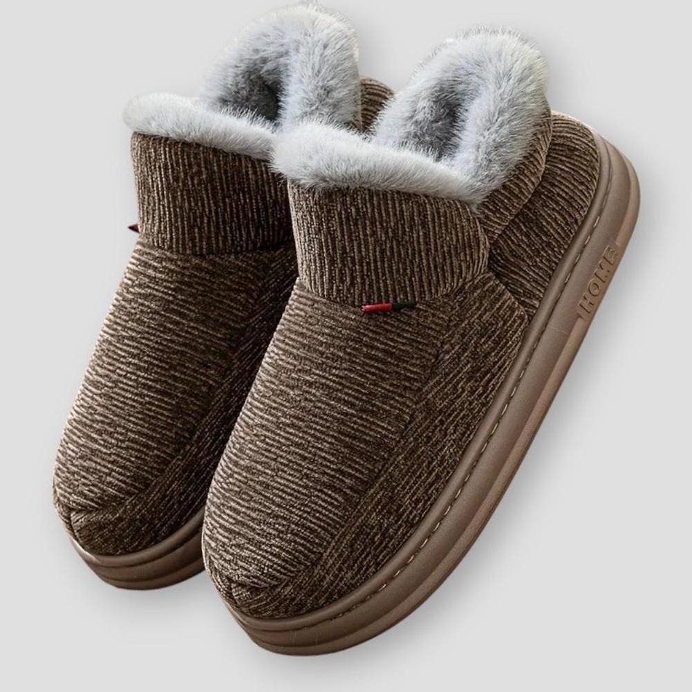 Coral Women's Slipper Boots – Plush Fleece High-Cuff Winter Boots