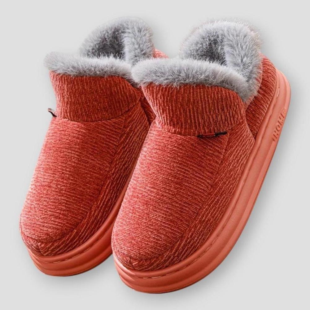 Coral Women's Slipper Boots – Plush Fleece High-Cuff Winter Boots