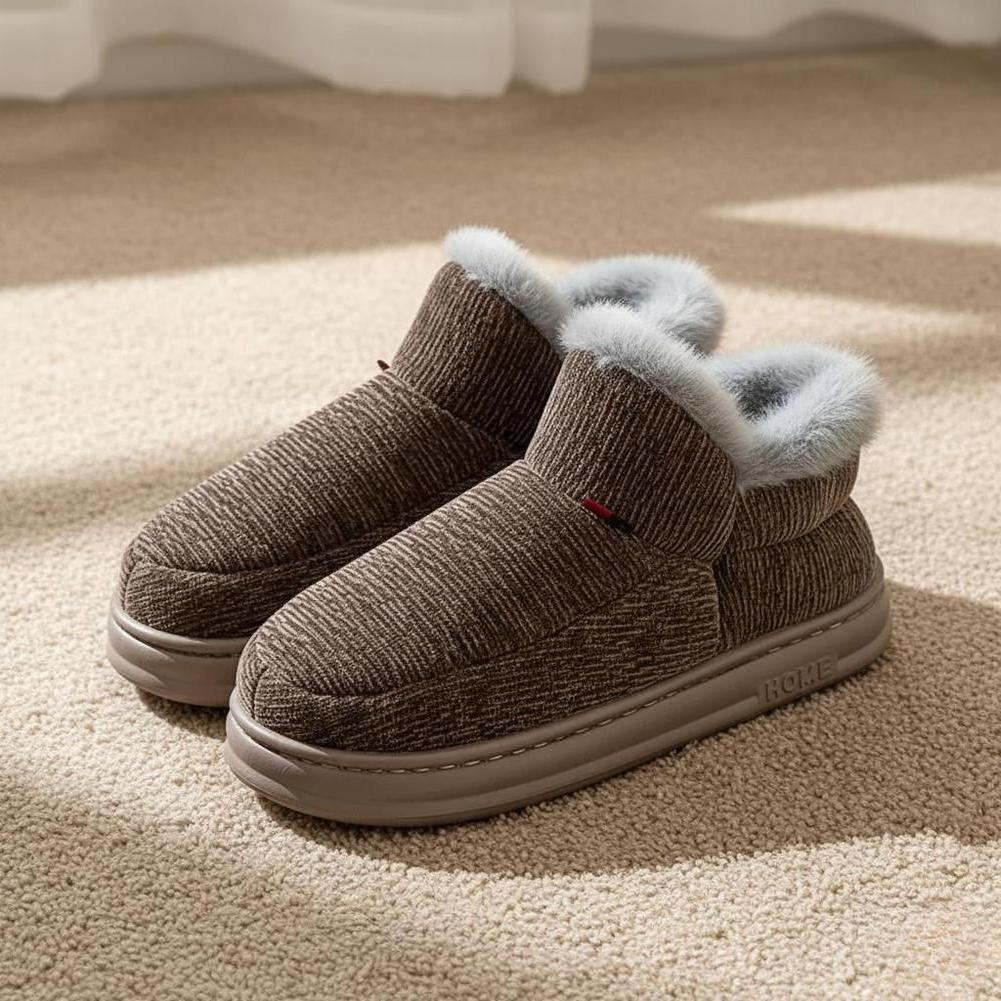 Coral Women's Slipper Boots – Plush Fleece High-Cuff Winter Boots