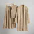 Riviera Valentina Set – Women’s Knit Top, A-Line Skirt & Long Cardigan