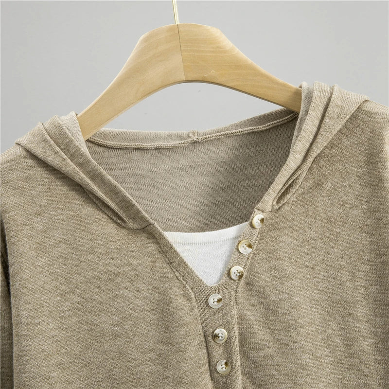 Alyna Women’s Knitted Tracksuit Set – Relaxed Hooded Top & Wide-Leg Trousers