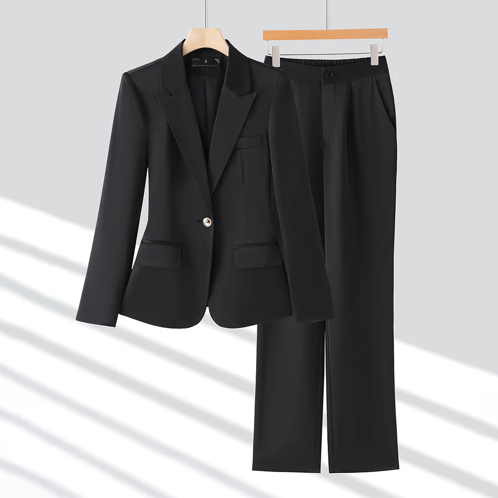 Isabella Women’s Suit Set – Tailored Stretch Blazer & Pencil Trousers