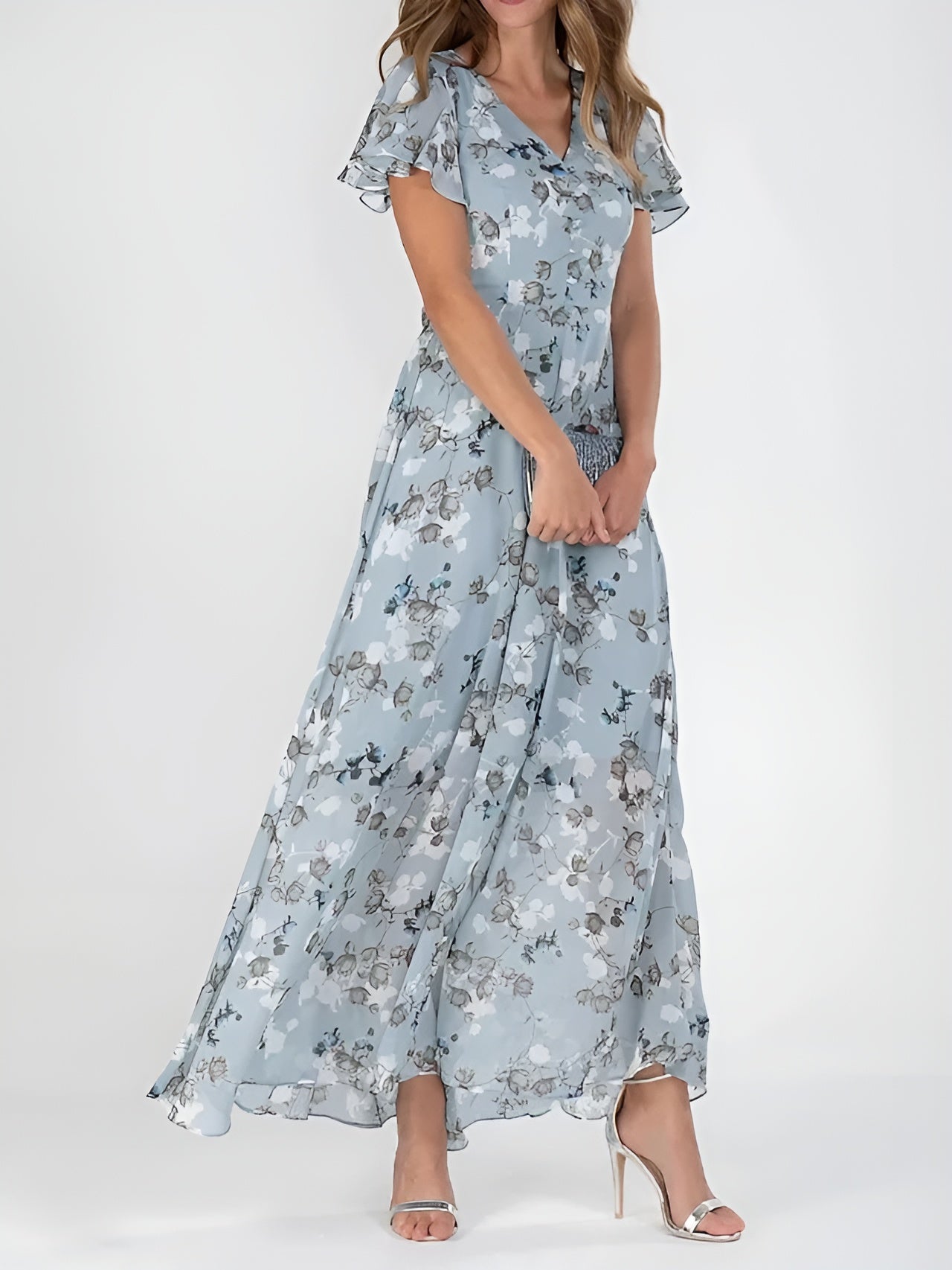 Sophia Elegant Midi Dress – Lightweight Fabric for Wedding Guests & Formal Events 1