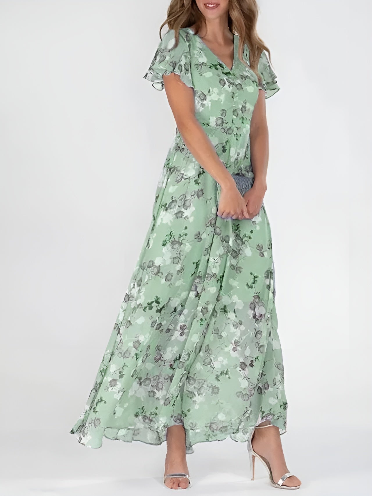 Sophia Elegant Midi Dress – Lightweight Fabric for Wedding Guests & Formal Events 2
