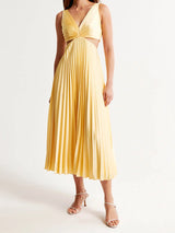 Sophia Pleated Midi Dress – Elegant Fabric with Flattering Fit for Weddings & Formal Events 1
