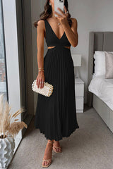 Sophia Pleated Midi Dress – Elegant Fabric with Flattering Fit for Weddings & Formal Events 7
