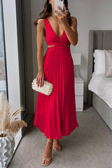 Sophia Pleated Midi Dress – Elegant Fabric with Flattering Fit for Weddings & Formal Events 9