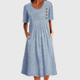 Sophia Striped Summer Dress - Lightweight Cotton with Relaxed Fit 0
