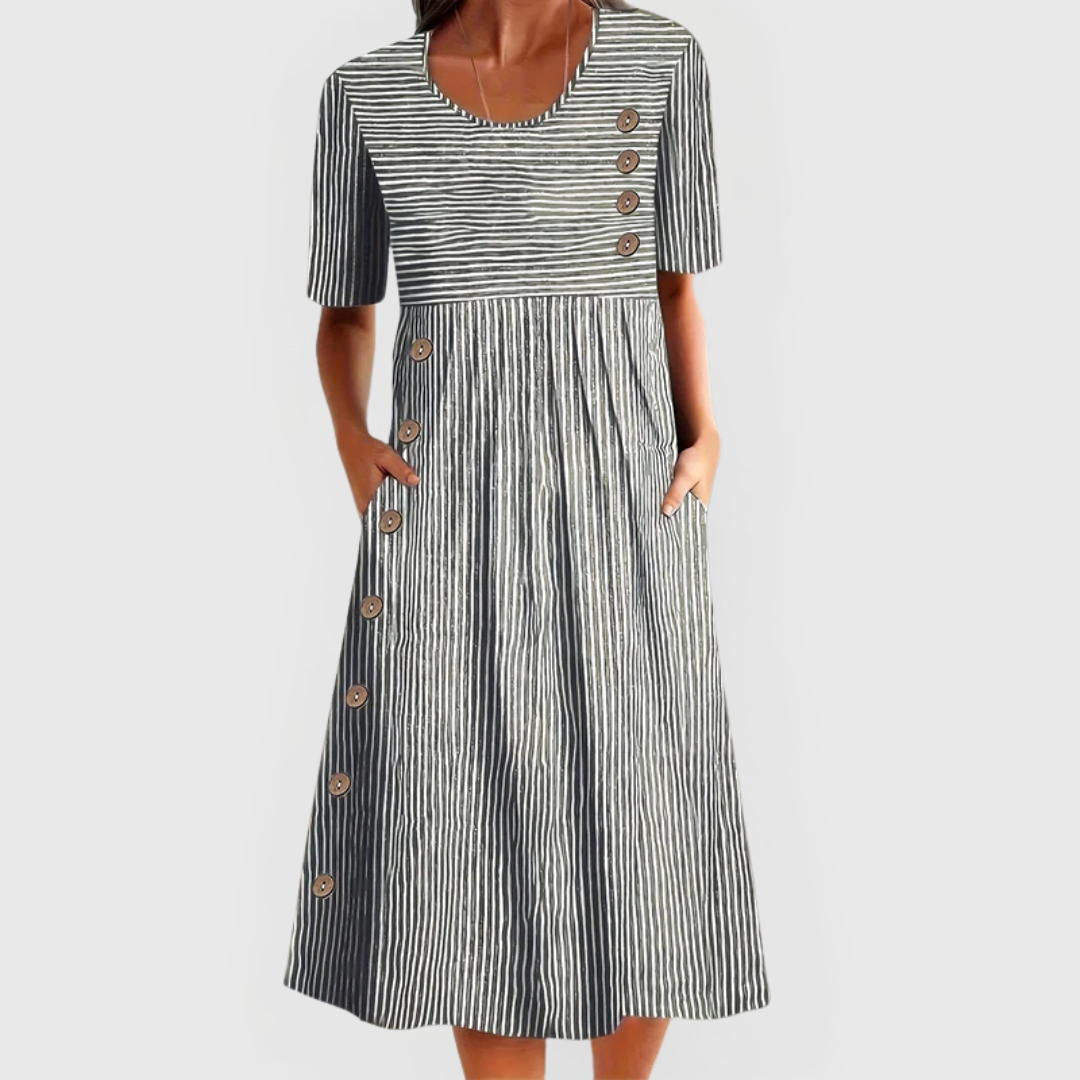Sophia Striped Summer Dress - Lightweight Cotton with Relaxed Fit 1