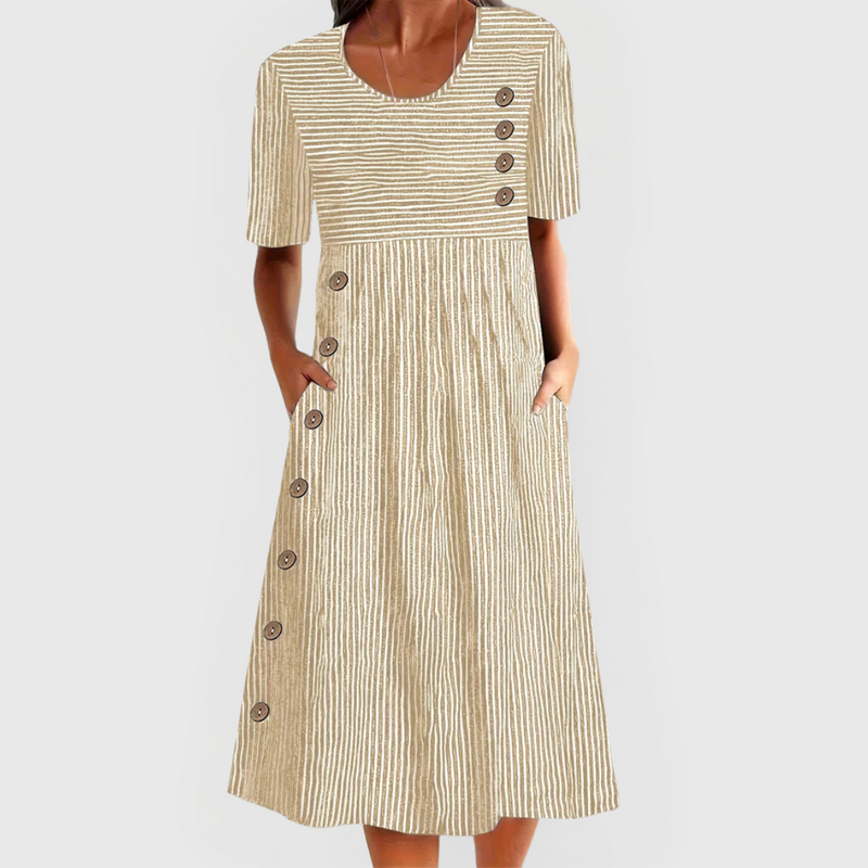 Sophia Striped Summer Dress - Lightweight Cotton with Relaxed Fit 2