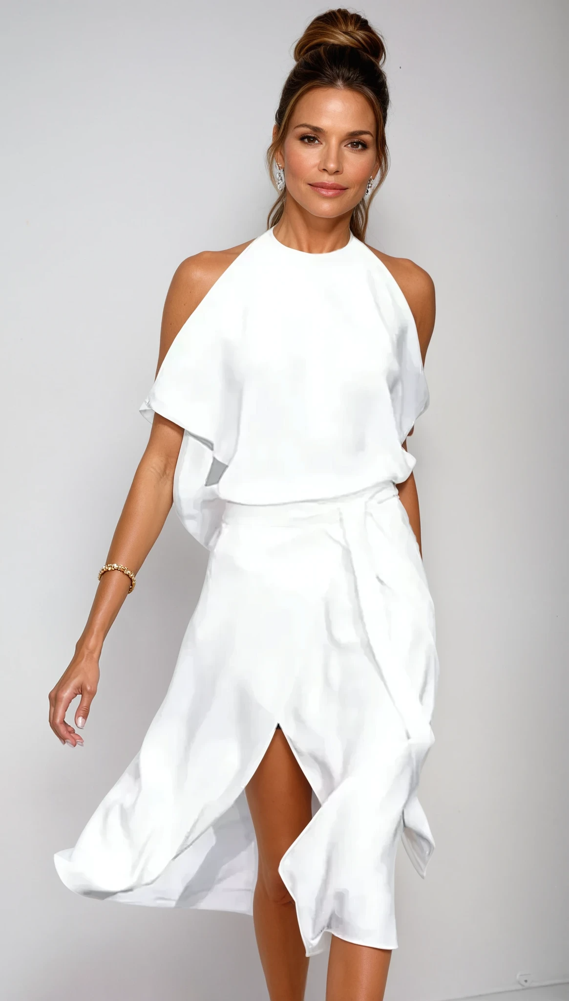 Sophie Asymmetrical Midi Dress - Lightweight Fabric & Off-Shoulder Elegance for Summer Weddings 0