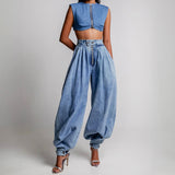 Sophie Sculptural High-Waisted Balloon Jeans – Soft Denim with Tapered Cuffs 1