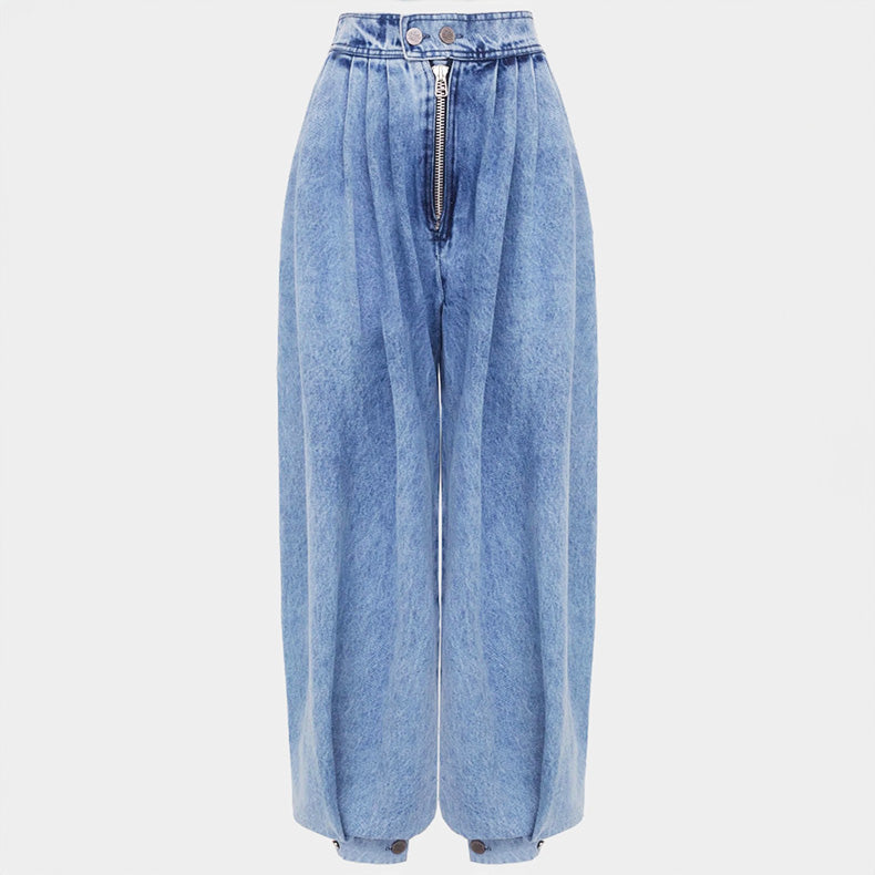 Sophie Sculptural High-Waisted Balloon Jeans – Soft Denim with Tapered Cuffs 2