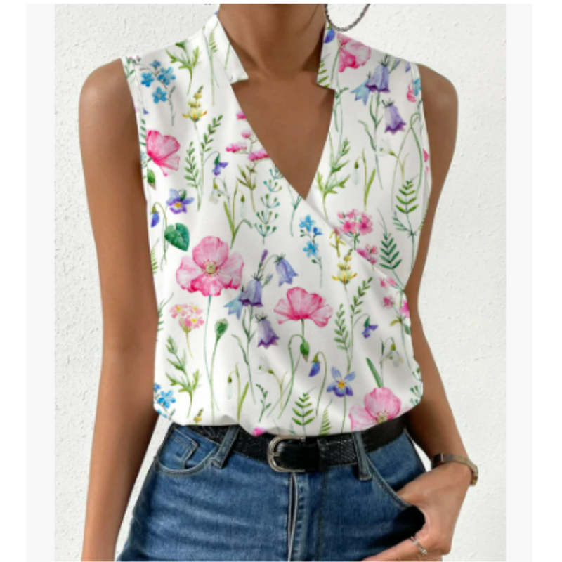 Sophie V-Neck Tank Top – Soft & Breathable for Women's Summer Outings 5