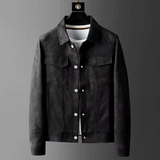 Weston Suede Trucker Jacket -  Structured Fit with Classic Snap Design
