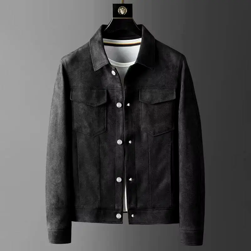 Weston Suede Trucker Jacket -  Structured Fit with Classic Snap Design