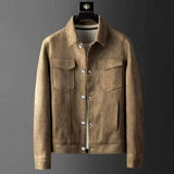 Weston Suede Trucker Jacket -  Structured Fit with Classic Snap Design