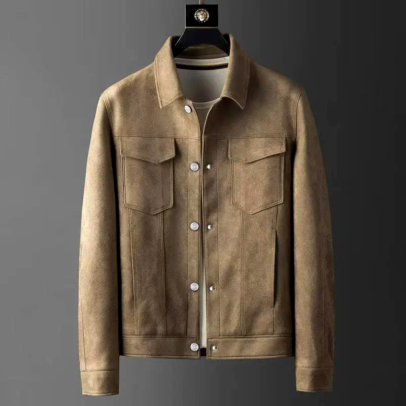 Weston Suede Trucker Jacket -  Structured Fit with Classic Snap Design